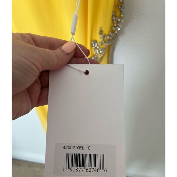 Mac  Duggal Rhinestone Encrusted Side Slit Cami Bodycon Gown NEW - Picture 6 of 9